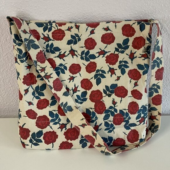 Beaguful Women's Aesthetic Hobo Bag โ Retro Canvas Shoulder Crossbody, Rose - Picture 2 of 5